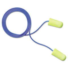 3M E-A-Rsoft Yellow Neon Soft Foam Earplugs, Corded, Regular Size, 200/Box MMM3111250