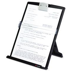 3M Fold-Flat Freestanding Desktop Copyholder, Plastic, 150 Sheet Capacity, Black MMMDH340MB