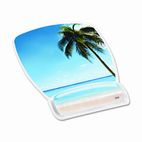 3M Gel Mouse Pad w/Wrist Rest, Nonskid Plastic Base, 6-3/4 x 9-1/8, Beach Design MMMMW308BH