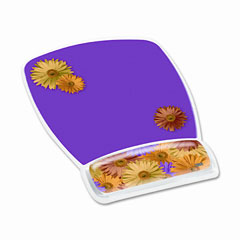 3M Gel Mouse Pad w/Wrist Rest, Nonskid Plastic Base, 6-3/4 x 9-1/8, Daisy Design MMMMW308DS