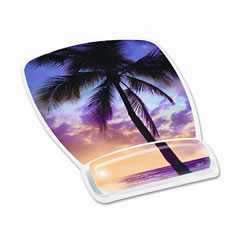 3M Gel Mouse Pad w/Wrist Rest, Nonskid Plastic Base, 6-3/4 x 9-1/8, Sunrise MMMMW308SR