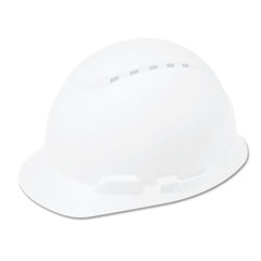 3M Hard Hat with 4-Point Ratchet Suspension, Vented, White MMMH701V