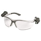 3M LightVision Safety Glasses w/LED Lights, Clear AntiFog Lens, Gray Frame MMM114760000010