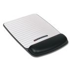 3M Mouse Pad w/Wrist Rest, Nonskid Base, 9-3/8 x 10-1/4, Black/Metallic Gray MMMWR421LE