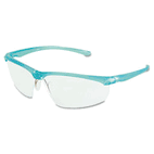 3M Refine 201 Safety Glasses, Wraparound, Clear AntiFog Lens, Teal Frame MMM117350000020