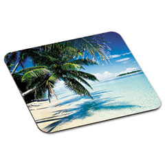 3M Scenic Foam Mouse Pad, Nonskid Back, 9" x 8", Tropical Beach Design MMMMP114YL