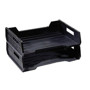 7520010944307 Plastic Desk Tray, Letter Size, 12 X 8 1/2 X 5, 2 Tray, Black