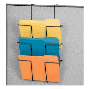 75810 Fellowes Wire Partition Additions Triple File Pocket - Wall Mountable, Partition-mountable - 23.3" Height x 12.6" Width x 4.6" Depth - 3 Pocket(s) - 6 Compartment(s) - Steel - Black