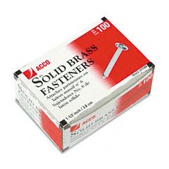 ACCO Brass Prong Paper File Fasteners, 1-1/2 Inch Length, 100/Box ACC71506