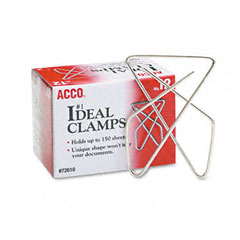 ACCO Ideal Clamps, Steel Wire, Large, 2-5/8", Silver, 12/Box ACC72610