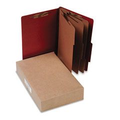 ACCO Pressboard 25-Pt. Classification Folder, Legal, Eight-Section, Earth Red, 10/Box ACC16038