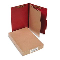 ACCO Pressboard 25-Pt. Classification Folder, Legal, Four-Section, Earth Red, 10/Box ACC16034