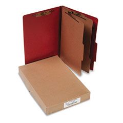 ACCO Pressboard 25-Pt. Classification Folder, Legal, Six-Section, Earth Red, 10/Box ACC16036