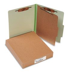 ACCO Pressboard 25-Pt. Classification Folder, Letter,4-Section, Leaf Green, 10/Box ACC15044