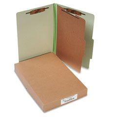 ACCO Pressboard 25-Pt. Classification Folders, Legal, 4-Section, Leaf Green, 10/Box ACC16044