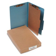 ACCO Pressboard 25-Pt. Classification Folders, Legal, Four-Section, Sky Blue, 10/Box ACC16024
