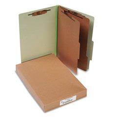 ACCO Pressboard 25-Pt. Classification Folders, Legal, Six-Section, Leaf Green, 10/Box ACC16046