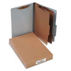 ACCO Presstex 20-Point Classification Folders, Legal, Six-Section, Gray, 10/Box ACC16016