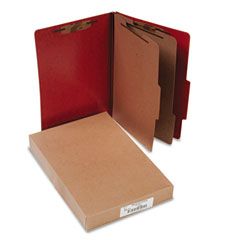 ACCO Presstex 20-Point Classification Folders, Legal, Six-Section, Red, 10/Box ACC16006