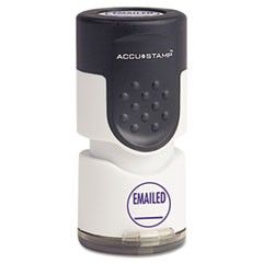 ACCUSTAMP Accustamp Pre-Inked Round Stamp with Microban, EMAILED, 5/8" dia, Blue COS035655