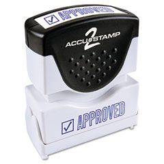 Accustamp2 Accustamp2 Shutter Stamp with Microban, Blue, APPROVED, 1 5/8 x 1/2 COS035575