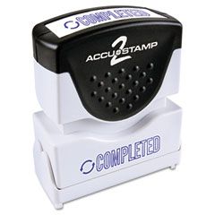 Accustamp2 Accustamp2 Shutter Stamp with Microban, Blue, COMPLETED, 1 5/8 x 1/2 COS035582