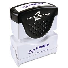 Accustamp2 Accustamp2 Shutter Stamp with Microban, Blue, EMAILED, 1 5/8 x 1/2 COS035577