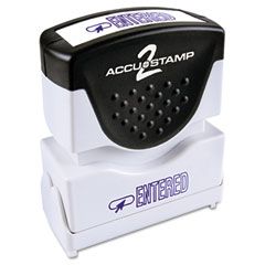 Accustamp2 Accustamp2 Shutter Stamp with Microban, Blue, ENTERED, 1 5/8 x 1/2 COS035573
