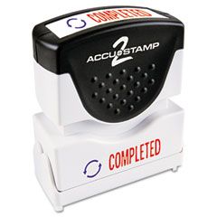 Accustamp2 Accustamp2 Shutter Stamp with Microban, Red/Blue, COMPLETED, 1 5/8 x 1/2 COS035538
