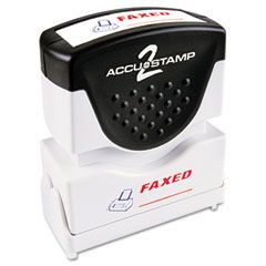 Accustamp2 Accustamp2 Shutter Stamp with Microban, Red/Blue, FAXED, 1 5/8 x 1/2 COS035533