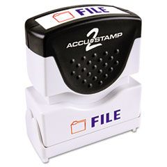 Accustamp2 Accustamp2 Shutter Stamp with Microban, Red/Blue, FILE, 1 5/8 x 1/2 COS035534