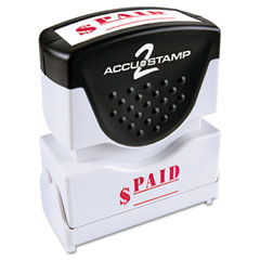 Accustamp2 Accustamp2 Shutter Stamp with Microban, Red, PAID, 1 5/8 x 1/2 COS035578