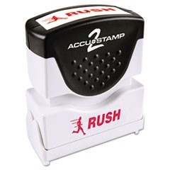 ACCUSTAMP2 Accustamp2 Shutter Stamp with Microban, Red, RUSH, 1 5/8 x 1/2 COS035590