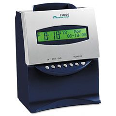 Acroprint ES1000 Totalizing Digital Automatic Payroll Recorder/Time Clock, Blue and Silver ACP010215000