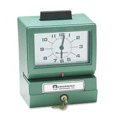 Acroprint Model 125 Analog Manual Print Time Clock with Month/Date/0-12 Hours/Minutes ACP011070411