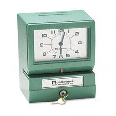 Acroprint Model 150 Analog Automatic Print Time Clock with Day/1-12 Hours/Minutes ACP012070400
