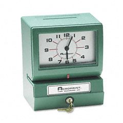Acroprint Model 150 Analog Automatic Print Time Clock with Month/Date/1-12 Hours/Minutes ACP012070411