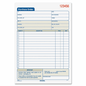 Adams Purchase Order Book, Carbonless, 5.56 x 8.44 Inches, White and Canary, 2-Part, 50 Sets (DC5831)