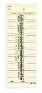 Adams Time Cards, Named Day Format Time Card, 3.4 x 9 Inches, Manila, 1-Sided, 200 Count (9659-200)
