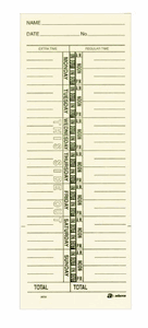 Adams Time Cards, Weekly, 1-Sided, Named Days, 3-3/8 x 9, Manila, Green Print, 200-Count (9659-200) by Adams