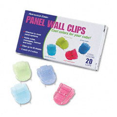 Advantus Fabric Panel Wall Clips, Standard Size, Assorted Cool Colors, 20/Pack AVT75307