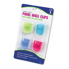 Advantus Fabric Panel Wall Clips, Standard Size, Assorted Cool Colors, 4/Pack AVT75306
