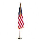 Advantus Indoor 3' x 5' U.S. Flag, 8 ft. Oak Staff, 2" Gold Fringe, 8" Goldtone Eagle Top AVTMBE031400