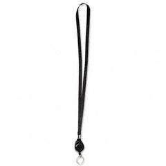 Advantus Lanyards with Retractable ID Reels, Ring Style, 36" Long, Black, 12/Box AVT75547