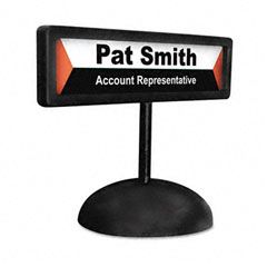 Advantus People Pointer Desktop Sign, w/Nameplate, Plastic, 9 x 3, Black AVT83708