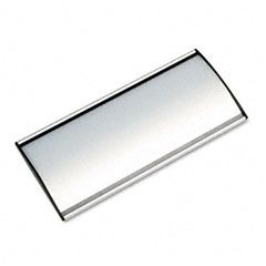 Advantus People Pointer Wall/Door Sign, Aluminum Base, 8-3/4 x 4, Black/Silver AVT75390