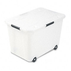 Advantus Rolling Storage Box, Letter/Legal, 15-Gallon Size, Clear AVT34009