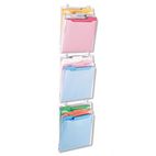 Advantus Transparent Three Pocket Panel Wall Organizers, Letter, Clear AVT75316