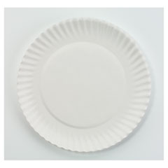 AJM Packaging Corporation White Paper Plates, 6" Diameter, 10 Bags of 100/Carton AJMPP6GREWH