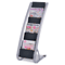 Alba Literature Floor 6-Pocket Display Rack, 13-3/8w x 19-3/4d x 36-5/8h, BLK/Chrome ABADDEXPO6